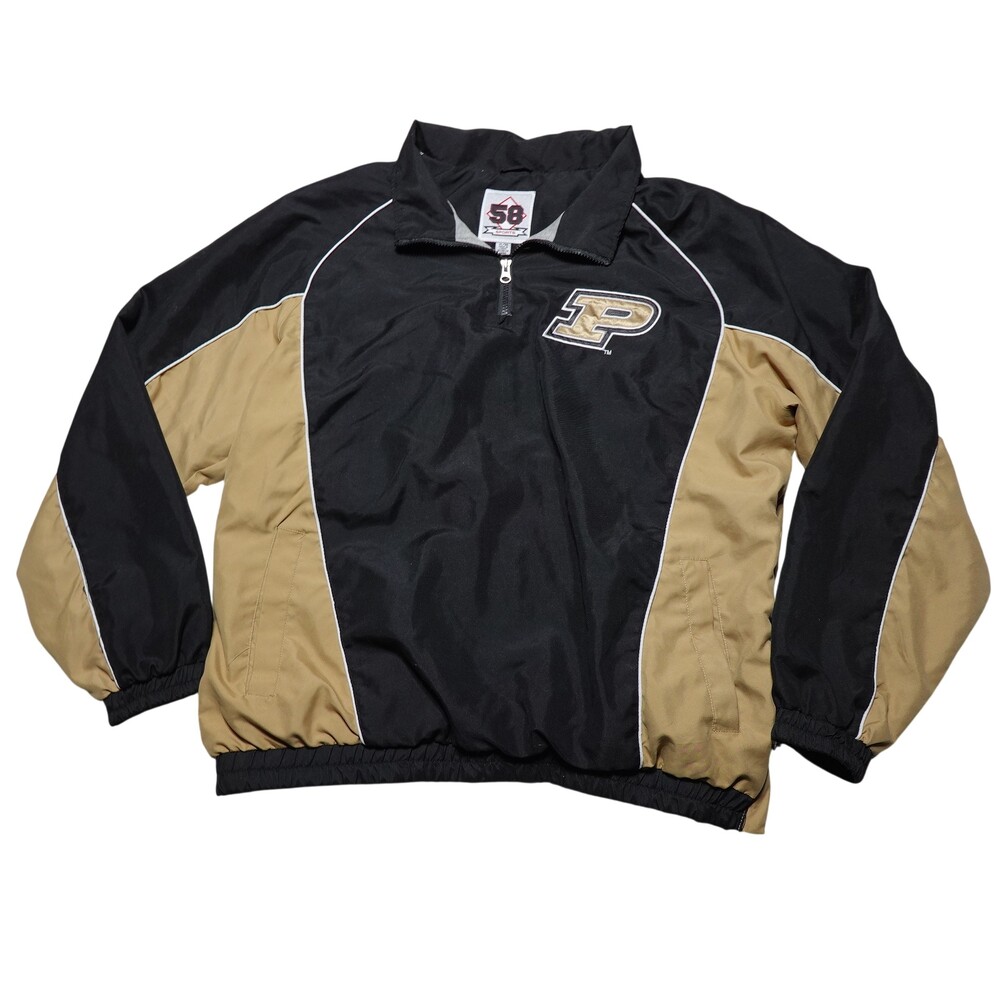 Purdue Boilermakers Jacket Mens XL Black NCAA College 58 Sports 1/4 Zip